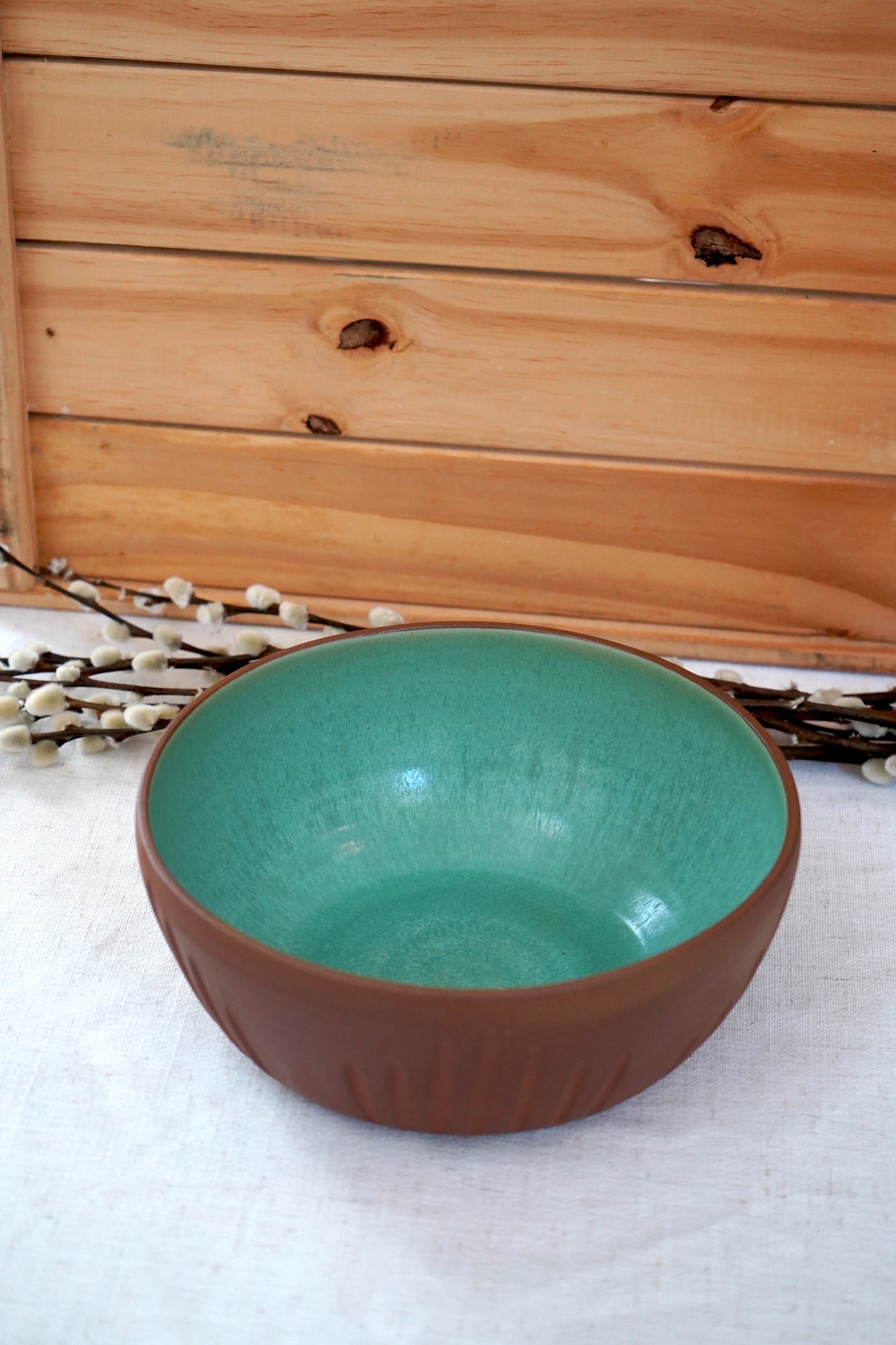 Carved Turquoise Serving bowl