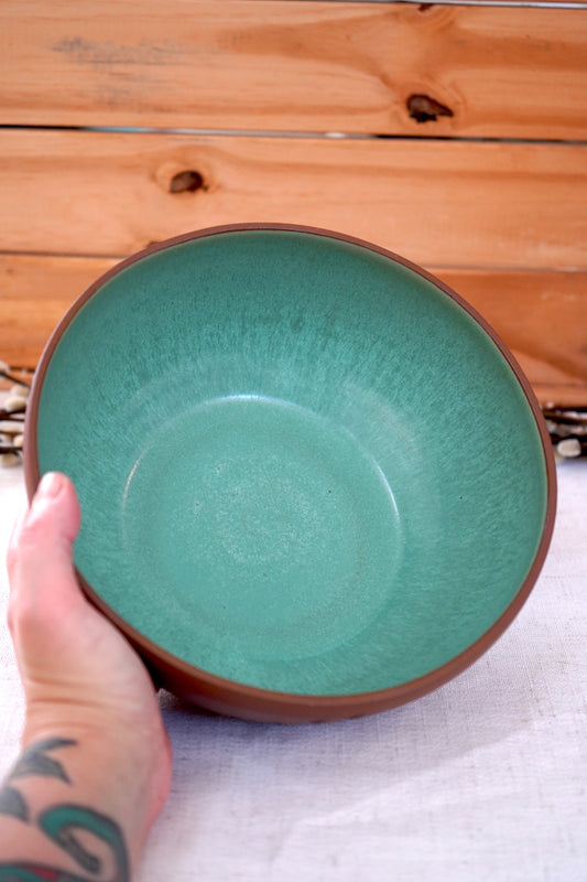 Carved Turquoise Serving bowl